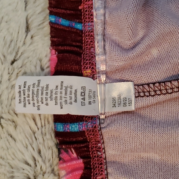 JUSTICE SLEEP 2-Piece Maroon w/Pink Flamingos. Flame Resistant. NWOT. Sz 14 - Picture 11 of 11